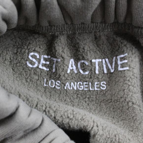 Set Active Sweatpants Womens Small Olive Green Fleece Joggers Lounge Cozy Gym - Picture 4 of 11